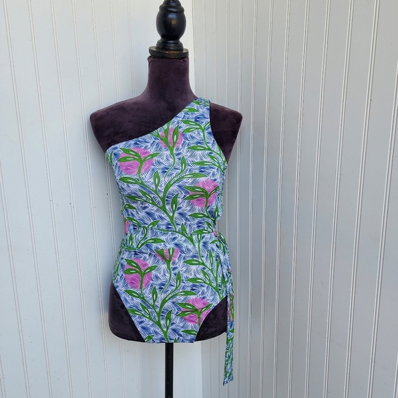 Liberty & Justice Women's One Shoulder High Leg Cheeky Cut Out One-Piece Sz L - Picture 1 of 16